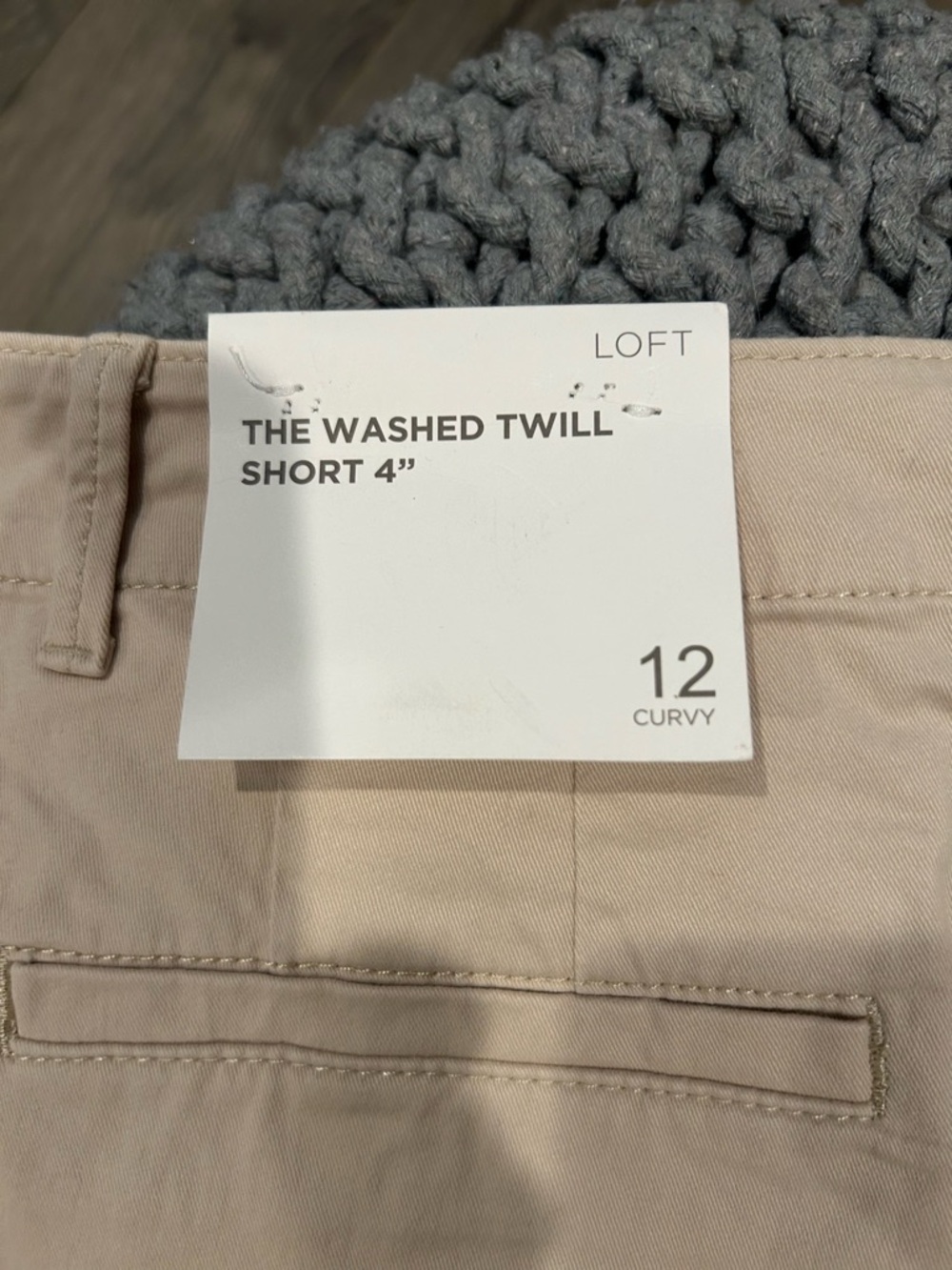 NWT LOFT Washed Twill Shorts in Tan